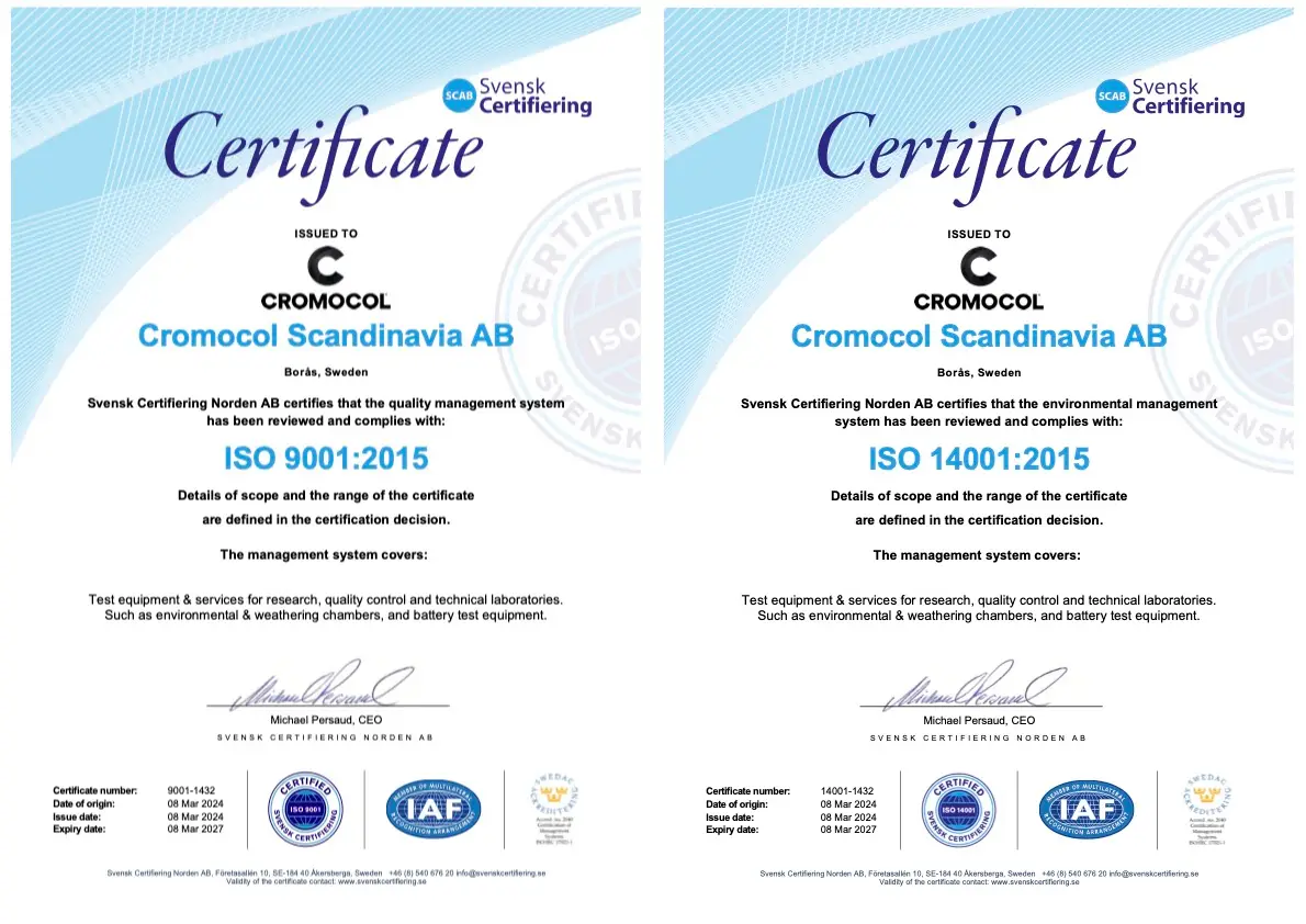 We are now officially ISO 9001 and ISO 14001 certified!